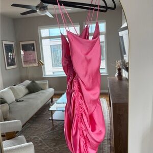 Zara Vibrant Pink Ruched Dress